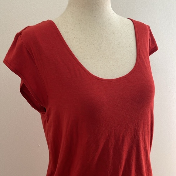 Prana Red Tencel Midi Dress NWT M Scoop Neck - Picture 2 of 6